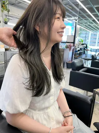 セミロング カラー ダブルカラー/ ケアブリーチ/クニトのヘアスタイル