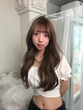 ロング カラー HARUNA/原宿/ デザイン/ハイトーンのヘアスタイル