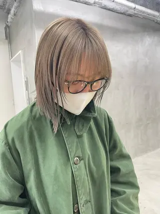 ミディアム カラー パーマ ヘアアレンジ メンズ ハイトーン/レイヤー 🌸さくらのヘアスタイル