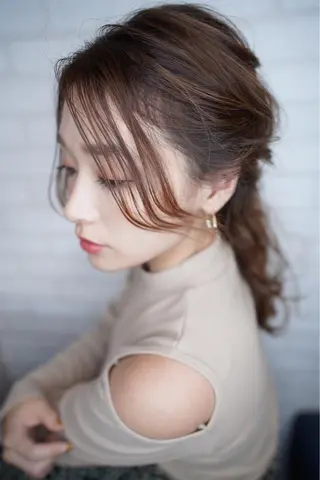 ミディアム カラー パーマ ヘアアレンジ メンズ キッズ ネイル マツエク・マツパ premier modelsのヘアスタイル