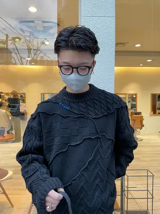 パーマ メンズ R-5 shonandai所属・🍋透け感カラー🍃 オリーブ🍐Kahoのヘアスタイル