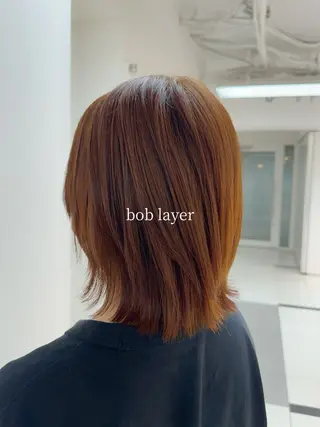 ミディアム カラー 🍊暖色/ボブヘア chihiro🌼ོのヘアスタイル