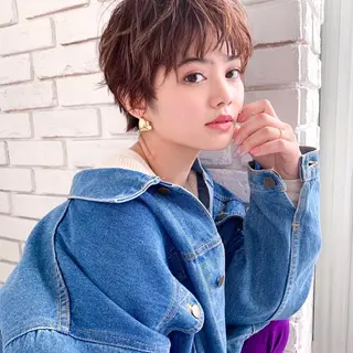 ショート カラー パーマ ヘアアレンジ JYUNESU表参道所属・韓国ヘア🇰🇷🎀 透明感カラーのヘアスタイル