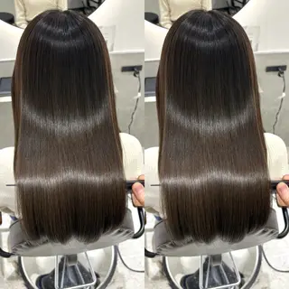 セミロング カラー 髪質改善・縮毛矯正 人気No.1💍本木のヘアスタイル