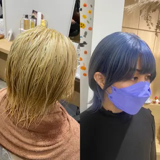 ミディアム カラー AVANCE京橋所属・ハイトーンヘア/ 島崎　タクミのヘアスタイル