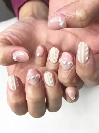 ロング カラー パーマ ヘアアレンジ ネイル マツエク・マツパ Sunny side nailのネイルデザイン