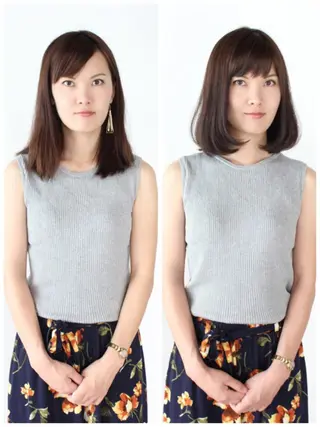 ミディアム 河野 薫のヘアスタイル