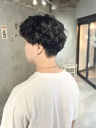 ショート パーマ メンズ door white hideのヘアスタイル