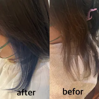 セミロング カラー ハイトーン 永田翔華のヘアスタイル
