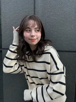 セミロング パーマ ボブ/ミディアム 親しみやすさ/さくらのヘアスタイル