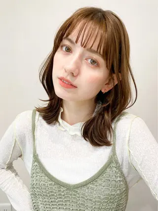 ミディアム カラー ヘアアレンジ kohana 🎀韓国ヘア🎀🤍のヘアスタイル