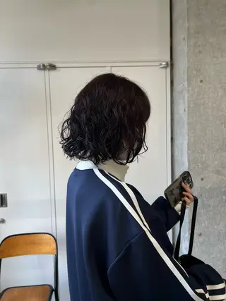 ミディアム パーマ era所属・azumi/ボブ/暖 色/オリーブ/縮毛のヘアスタイル