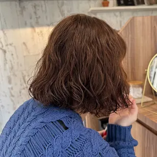 パーマ ❤️アヤカ Wカラー ボブ レイヤー❤️のヘアスタイル