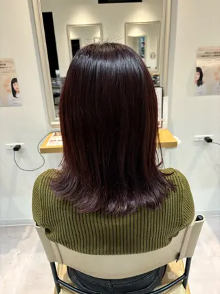 ミディアム カラー 江副 朱星のヘアスタイル