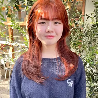 ロング カラー 🍊暖色×顔周り 🍊cocoroのヘアスタイル