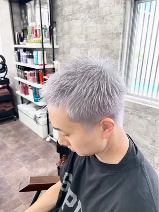 ショート カラー メンズ ハイトーン🇰🇷 19歳美容師アリルのヘアスタイル