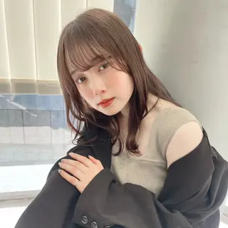 セミロング カラー 透明感カラー 🩰あさのヘアスタイル