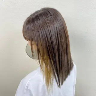 ミディアム カラー ヘアアレンジ 🤎大人かわいい🤎 韓国レイヤー🤎力丸のヘアスタイル