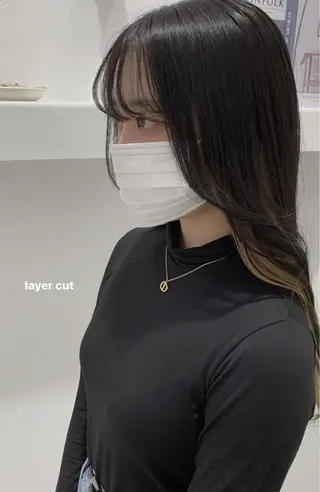 ロング カラー 顔周りレイヤー 🎀マリノのヘアスタイル