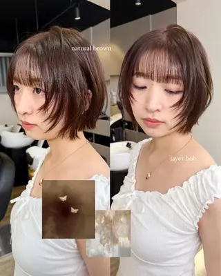 ショート カラー ♡アヤメ/レイヤー カット/透明感カラーのヘアスタイル