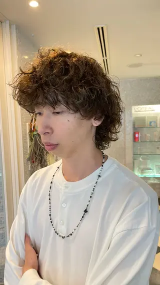 パーマ メンズ 林本 南壱人のヘアスタイル