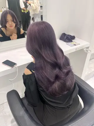 ロング カラー ヘアアレンジ 🫧透明感ラベンダー 似合わせ🫧あい🫧のヘアスタイル
