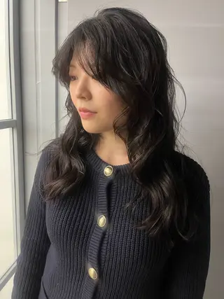 ロング レイヤー/ケアパーマ /ニュアンス/モードのヘアスタイル