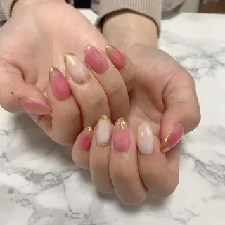 ネイル はな💎ネイル ワンホン、長さ出しのネイルデザイン