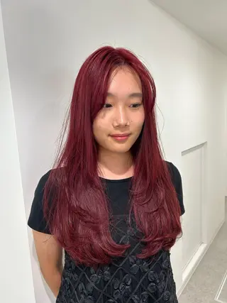 ロング カラー 愛結 暖色カラー🎀🩰のヘアスタイル