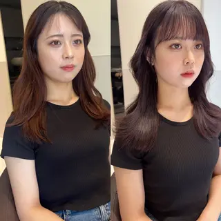 セミロング 韓国モテhair🍑 momoのヘアスタイル