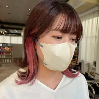 ショート 切りっぱなしボブイヤ リングカラー清水隆央のヘアスタイル