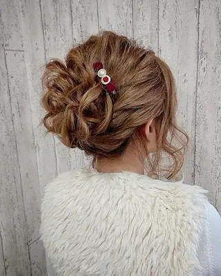 ヘアアレンジ エクステ/TARKY 編み込みエクステのヘアスタイル