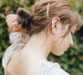 ミディアム ブリーチなしWカラー /酸性ストレート河本のヘアスタイル