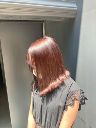 ミディアム 髪質改善/縮毛矯正 /美髪カラー/こてのヘアスタイル