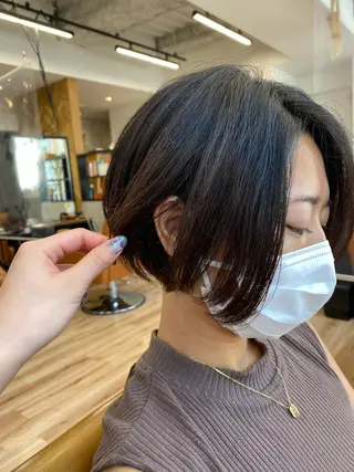 ショート カラー パーマ ヘアアレンジ Riposo.所属・✨艶髪✨ 奈須晴香のヘアスタイル