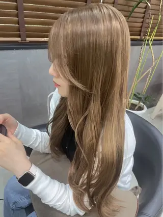 ロング カラー パーマ レディースカット無料 🎀yuikaのマツエク・マツパデザイン