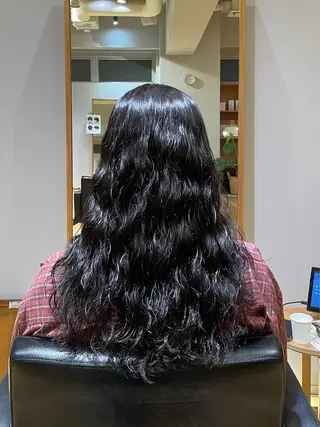 ロング パーマ 縮毛矯正/暖色 カラー/ひかるのヘアスタイル
