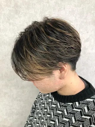 カラー メンズ ショート、韓国メンズ ヘアのかつらぎのヘアスタイル