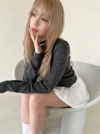 ロング カラー 🎀優姫 🎀 韓国レイヤーのヘアスタイル