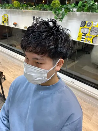 パーマ メンズ 波巻きスパイラル/ メンズパーマ/ゆうひのヘアスタイル