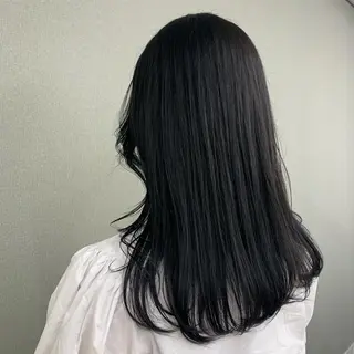 ロング カラー 韓国🤍ワンホンヘア みかん🇨🇳のヘアスタイル