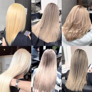 セミロング ブリーチ×エクステ 超特化美容師のヘアスタイル