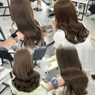 セミロング カラー Rinka/梅田/ 透け感カラー🤎のヘアスタイル