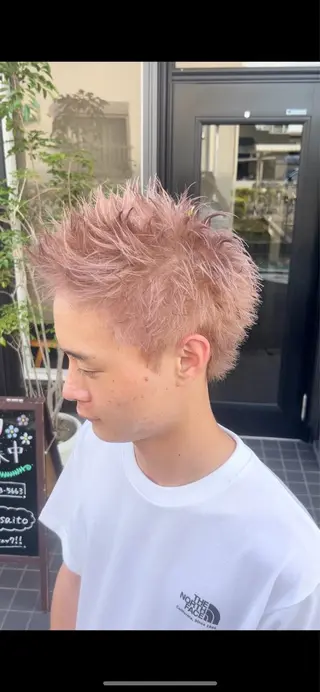 ショート カラー メンズ Hair  Salon SAITO所属・Taisei/ ブリーチモデル様募集のヘアスタイル