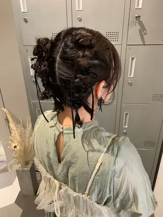 ミディアム ヘアアレンジ ブリーチ/アレンジ 天満/chihiroのヘアスタイル