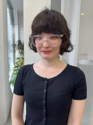 ショート カラー パーマ ボブ/レイヤー/ケア パーマ/リュウタのヘアスタイル