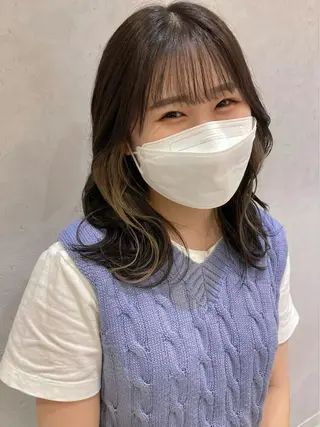 ミディアム カラー ヘアアレンジ ayumi🌈 インナーカラー🌈のヘアスタイル