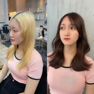 セミロング 韓国ヘア🤍🇰🇷 ‪🫶🏻吉満のヘアスタイル