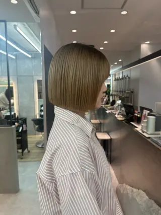 ミディアム 縮毛矯正/髪質改善 ショートボブ/ともきのヘアスタイル