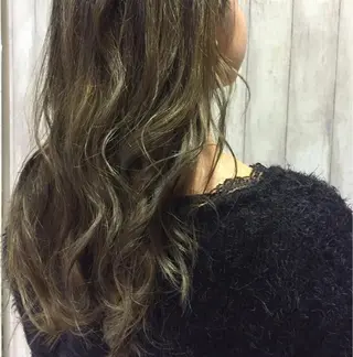 セミロング カラー パーマ 韓国ヘア✨グレージュ カラーasamiのヘアスタイル